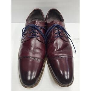 Stacy Adams Shoes Mens Size 12 Burgundy Cap Toe Oxford Dress Brogue 25064-601